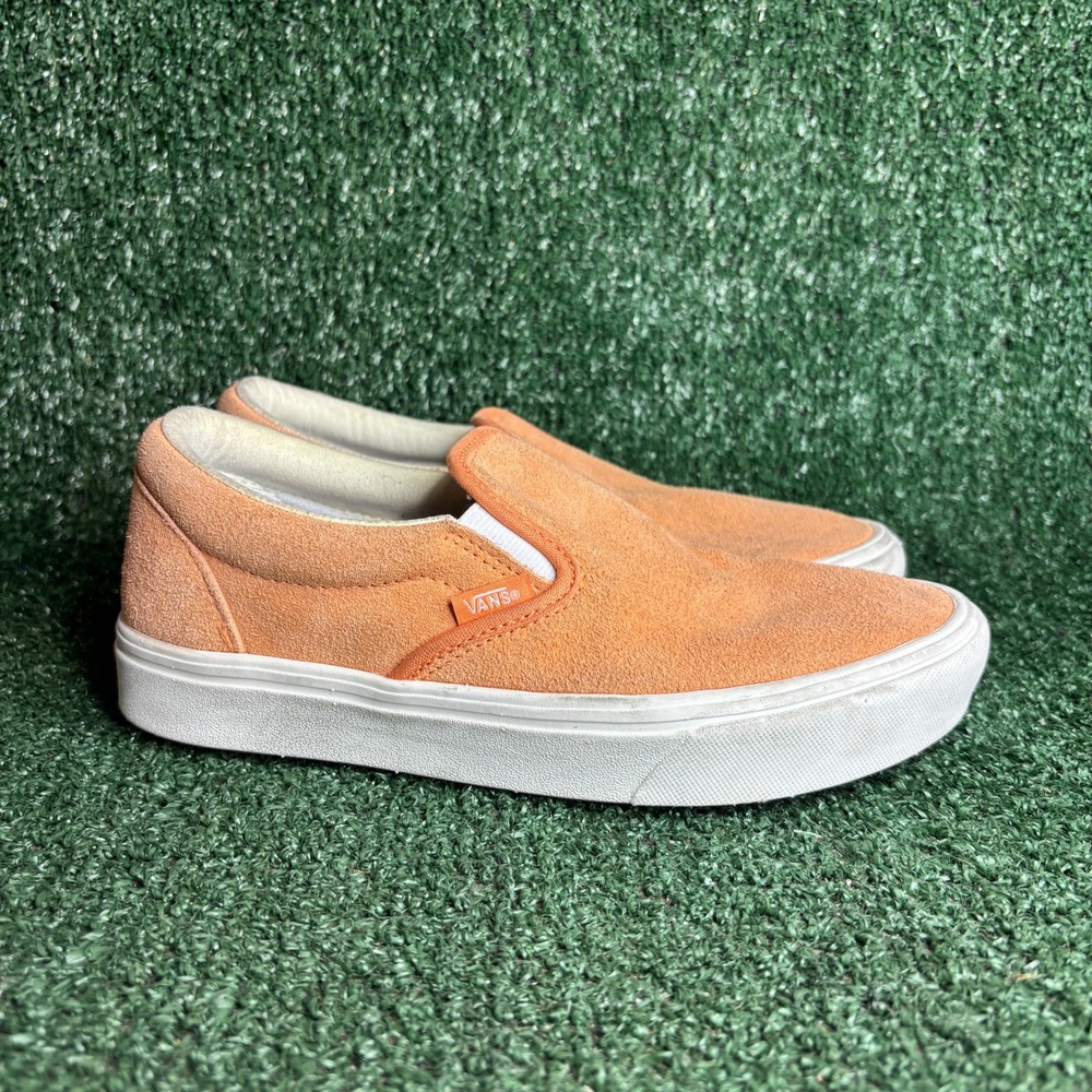 NWD Vans ComfyCush Slip-On Suede Low‎ Top Skate Sneakers Orange Womens Size 7.0